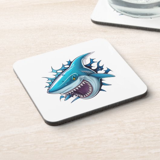 Shark logo T-Shirt Bier Onderzetter (Linkerzijde)