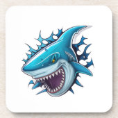 Shark logo T-Shirt Bier Onderzetter (Voorkant)