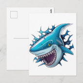Shark logo T-Shirt Briefkaart (Voorkant / Achterkant)