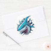 Shark logo T-Shirt Ronde Sticker (Envelop)