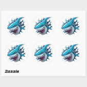 Shark logo T-Shirt Ronde Sticker (Vel)