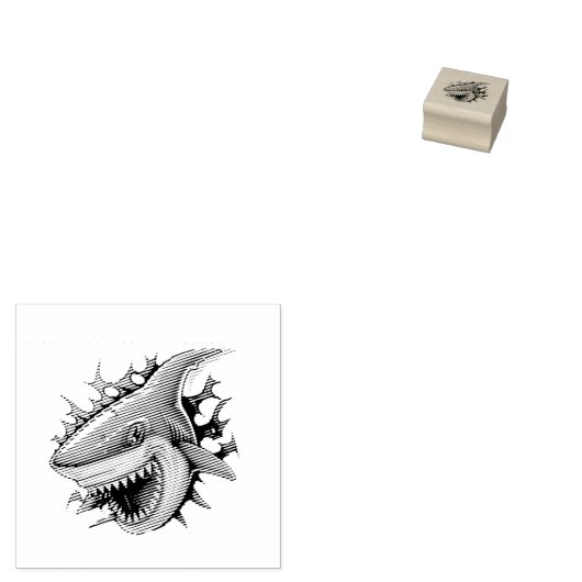Shark logo T-Shirt Rubberstempel (Gestempeld)