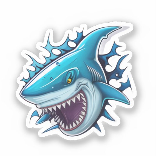 Shark logo T-Shirt Sticker (Voorkant)