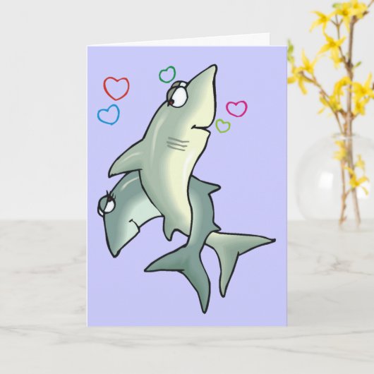Shark Love Kaart (Gele Bloem)