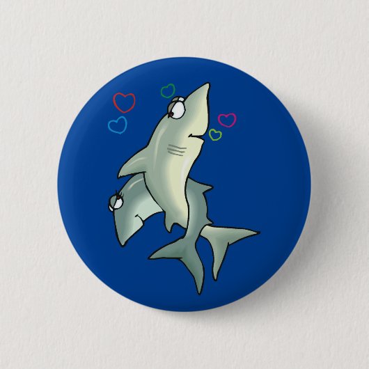 Shark Love Ronde Button 5,7 Cm (Voorkant)