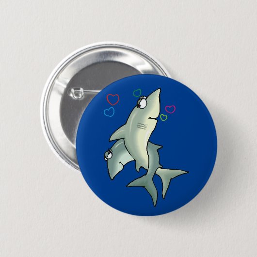 Shark Love Ronde Button 5,7 Cm (Voorkant /achterkant)