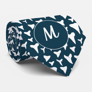 Shark Lover and Marine Biologist Monogram Teeth Stropdas
