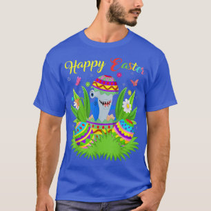 Shark Lover Floral Easter Egg Funny Hammerhead Sha T-shirt