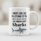 Shark Lover Funny Coffee Mug Thinking Sharks Koffiemok