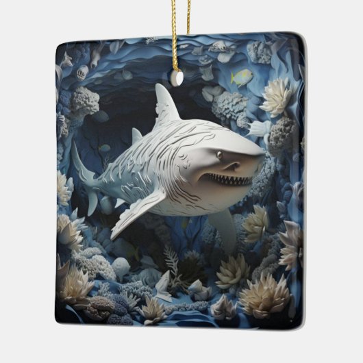 Shark Lover Gift Kerstmis Keramisch Ornament (Links)