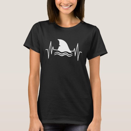 Shark Lover Heartbeat Sharker T-shirt (Voorkant)