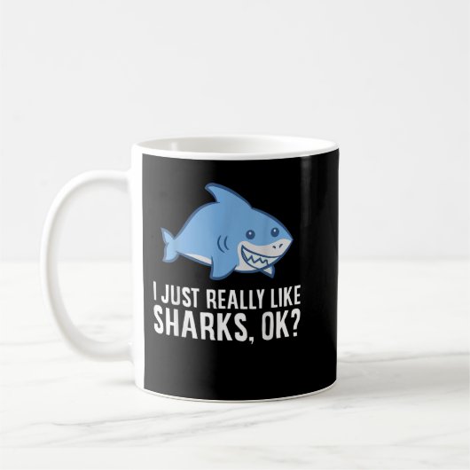 Shark Lover ik hou echt van haaien OK Funny Sha Koffiemok (Links)