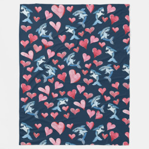 Shark Lover Kaart Fleece Deken