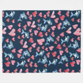 Shark Lover Kaart Fleece Deken (Voorkant (Horizontaal))