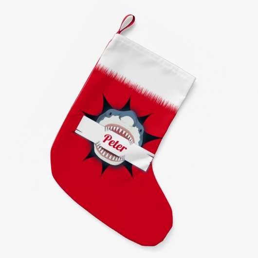 Shark Lover Kleine Kerstsok (Voorkant (Hangend))