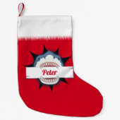Shark Lover Kleine Kerstsok (Voorkant)