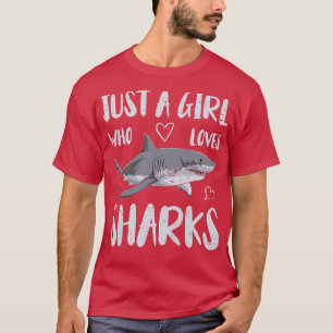 Shark Lover Marine Biology a Girl die van haaien h T-shirt