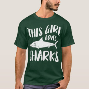 Shark Lover Marine Biology Dit meisje houdt van ha T-shirt