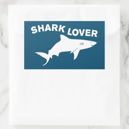 Shark Lover Rechthoekige Sticker (Tas)