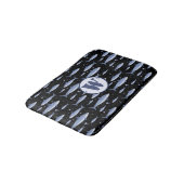 Shark Marine Life Zee Blue Waterverf Monogram Badmat (Gekanteld)