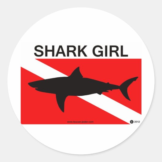 Shark Meisje sticker (Voorkant)