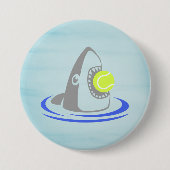 Shark met Tennis Ball Ronde Button 7,6 Cm (Voorkant)