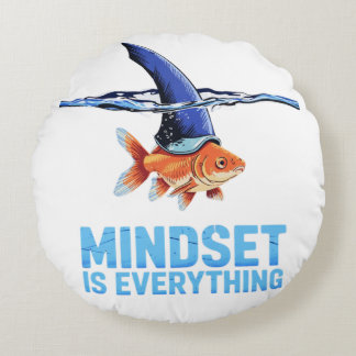 Shark Mindset Goldfish – Inspirerend motivatie Rond Kussen