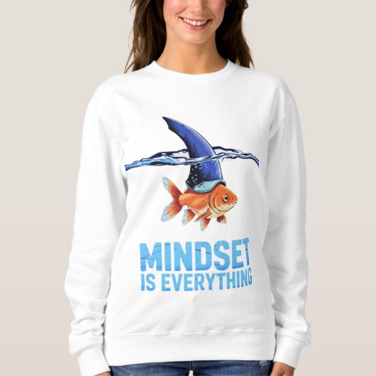 Shark Mindset Goldfish – Inspirerend motivatie Trui (Voorkant)