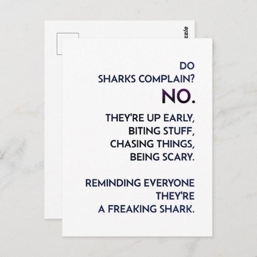 "Shark Mindset" Quote Briefkaart (Voorkant / Achterkant)