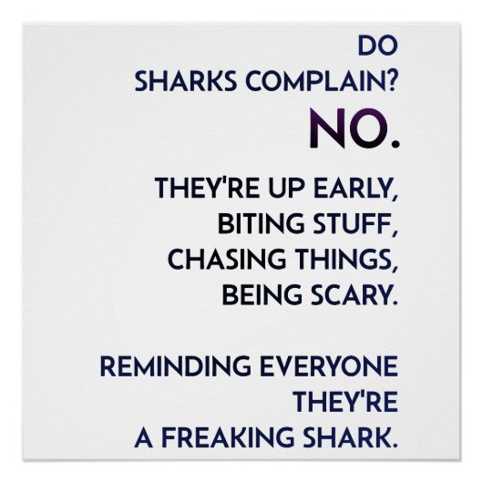 "Shark Mindset" Quote Perfect Poster (Voorkant)