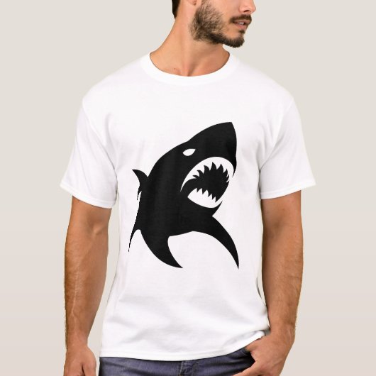Shark Minimalist Flat Logo Modern T-shirt (Voorkant)