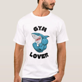 Shark Mode Gym T-Shirt – White Edition voor Fitnes
