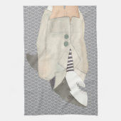 Shark Mode Suit Waterverf Illustratie K Theedoek (Verticaal)