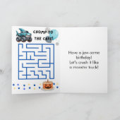 Shark Monster Truck 6e Verjaardag Halloween Kaart (Binnen)