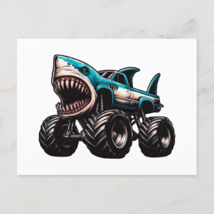 Shark Monster Truck Feestdagenkaart