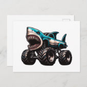 Shark Monster Truck Feestdagenkaart (Voorkant / Achterkant)