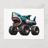 Shark Monster Truck Feestdagenkaart (Voorkant)