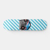 Shark Monster Truck; geruite vlag; blauwe strepen Persoonlijk Skateboard (Horizontaal)
