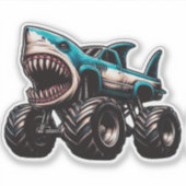 Shark Monster Truck  Sticker (Voorkant)