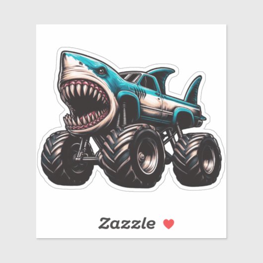 Shark Monster Truck  Sticker (Vel)