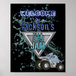 Shark Monster Truck Verjaardag Welkom Poster