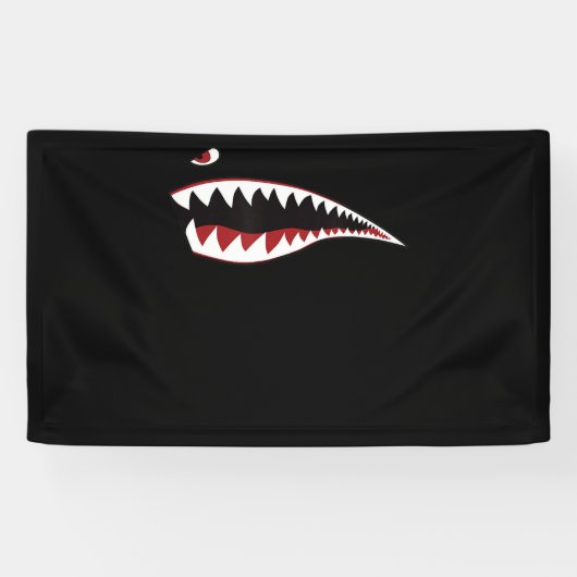 Shark Mouth Art-symbool - Gift for Shark Lover Spandoek (Horizontaal)
