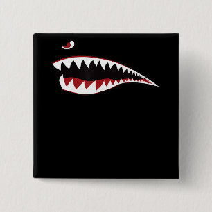 Shark Mouth Art-symbool - Gift for Shark Lover Vierkante Button 5,1 Cm