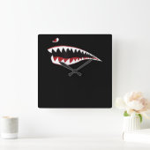 Shark Mouth Art-symbool - Gift for Shark Lover Vierkante Klok (Huis)