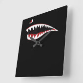 Shark Mouth Art-symbool - Gift for Shark Lover Vierkante Klok (Hoek)