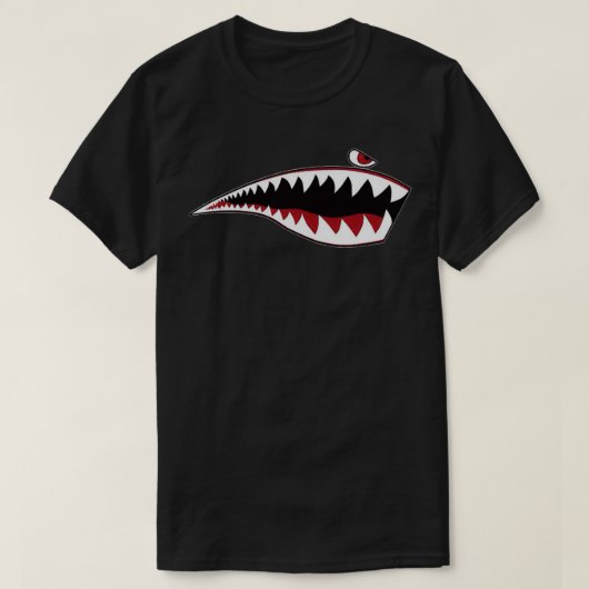 Shark Mouth Nose th Tooth Helicopter WWII P40 Warh T-shirt (Design voorkant)