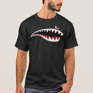 Shark Mouth Nose th Tooth Helicopter WWII P40 Warh T-shirt