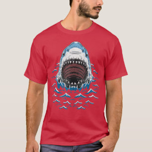 Shark Mouth Wide Open Cool Fish Marine Animal Zoo  T-shirt