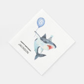 Shark Napkins - Bewerkbaar nummer - Verjaardag ser Servet (Hoek)