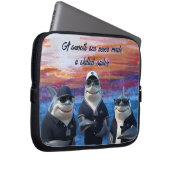 'Shark' Nautische Laptop Hoesjes Laptop Sleeve (Voorkant Rechts)